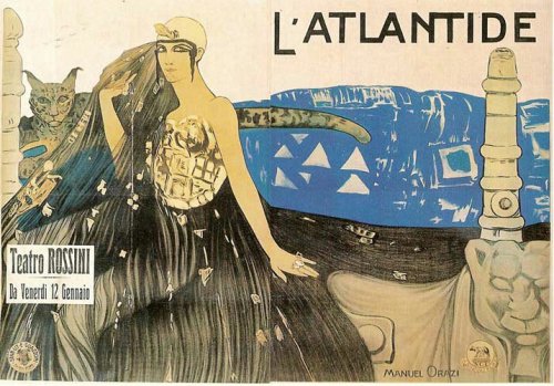Affiche du film de Jacques Feyder L'Atlantide (1921), d'après le roman de Pierre Benoit